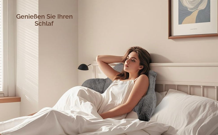 Rückenkissen mit Armlehnen, Abnehmbares Memory Foam Lendenstützkissen, Bettsitzkissen Ideal zum Lese