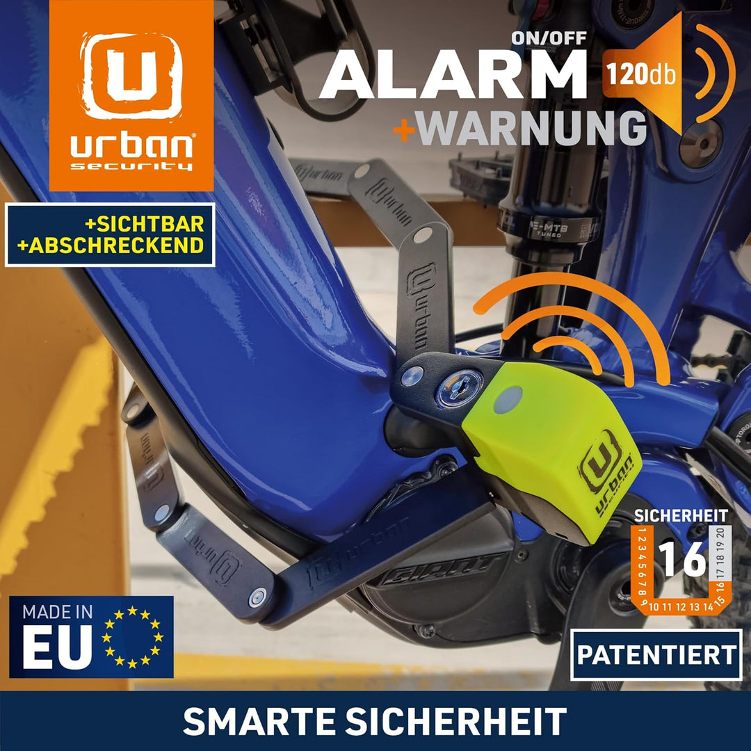 UR476Y Innovatives Fahrradschloss mit/ohne Alarm 120dB Hi-Tech, Faltschloss Fahrrad 2-in-1 Hohe Sich