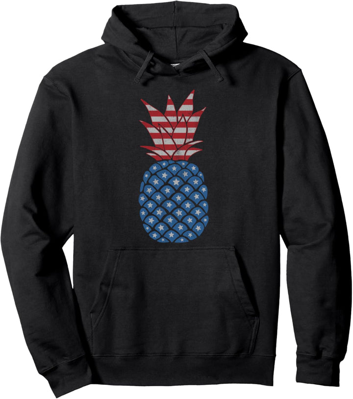 Trendy American Patriotic Pineapple Pullover Hoodie