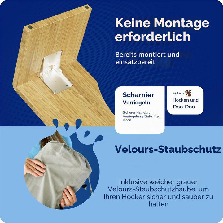 Squatty Potty Oslo Falten Bambus Toilette Hocker - 7-Zoll zusammenklappbar Badezimmer Hocker zum Erw