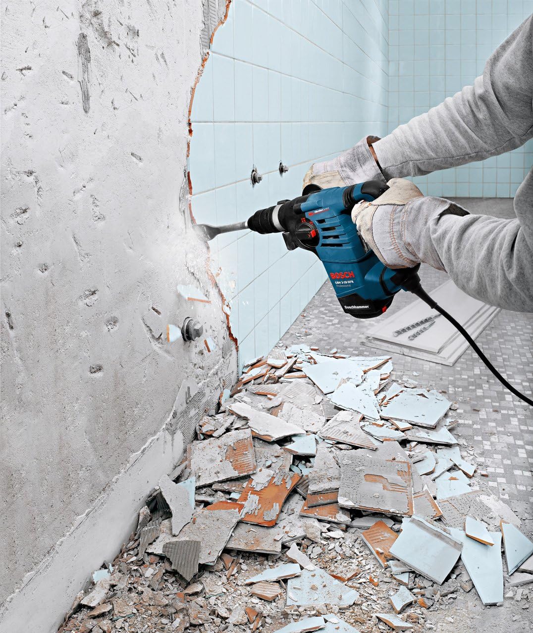 Bosch Professional Bohrhammer GBH 3-28 DFR (inkl. Maschinentuch, Schnellwechselbohrfutter 13mm, Wech