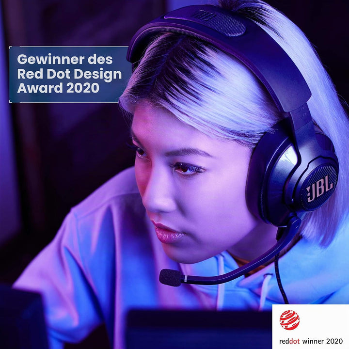 JBL Quantum 400 Over-Ear-Gaming-Kopfhörer mit USB- und Game-Chat-Balance-Zifferblatt – Schwarz