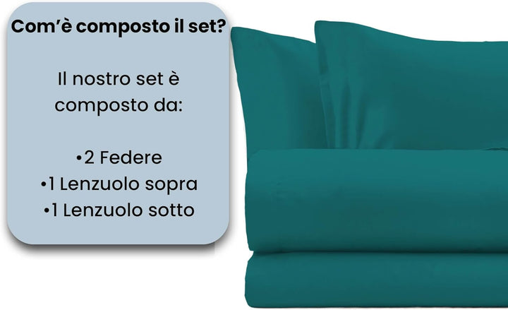 Italian Bed Linen Max Color Bettwäsche-Set, Flasche grün, Doppelte, Flasche Grün