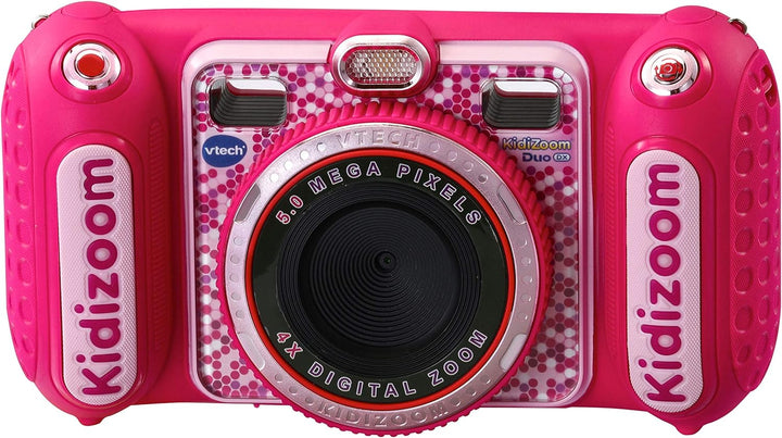 VTech KidiZoom Duo DX pink – Kinderkamera mit Selfie- und Videofunktion, Effekten, Spielen, Musikpla
