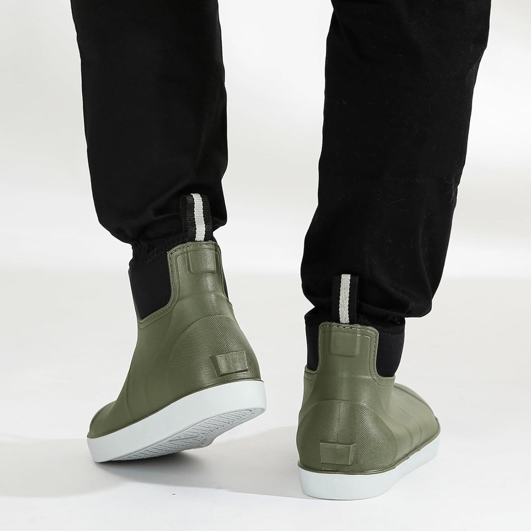 Rumkok Gummistiefel Herren Halbhoch, Grundlegend Wasserdicht Atmungsaktiv Stiefeletten, Anti-Rutsch