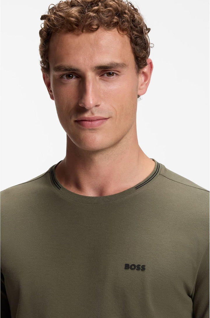 BOSS Herren Mix&Match T-Shirt R Loungewear-T-Shirt aus Stretch-Baumwolle mit Logo S Open Green 398,