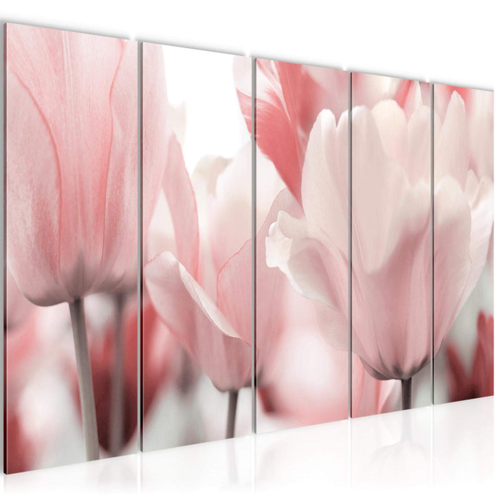 Runa Art Bild Blumen Tulpen Wandbilder auf Vlies Leinwand 5 Teilig Wanddekoration Wohnzimmer Schlafz