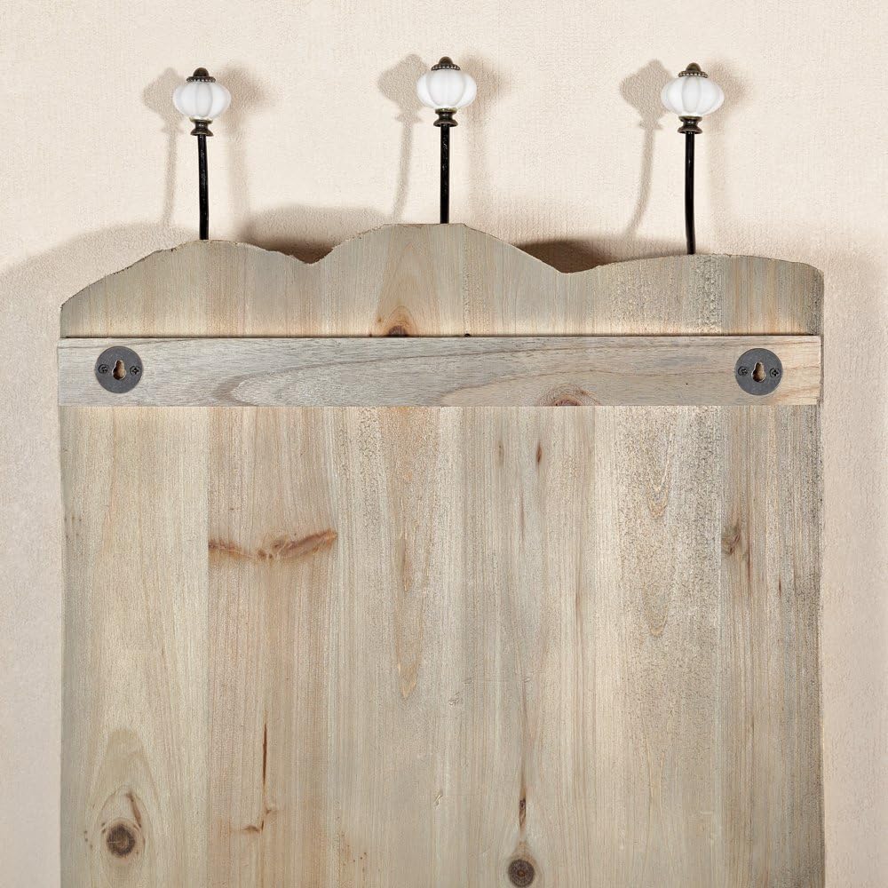 Melko Garderobenpaneel 100CM 6 Kleiderhaken Holz Shabby Hakenleiste Aufhängung Weiss
