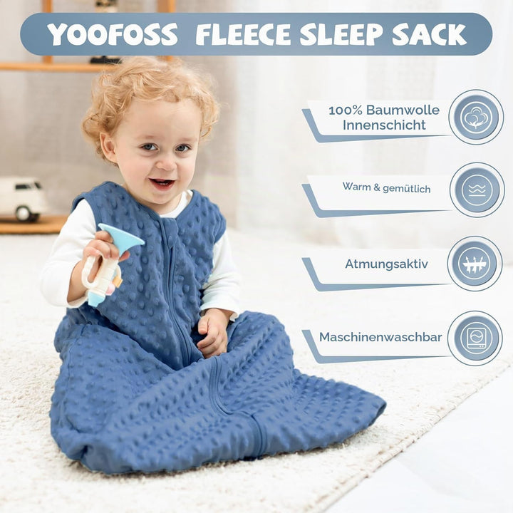 Yoofoss Schlafsack Baby Winter 1.5 Tog - 2er Pack 67cm/0-6 Monate Winterschlafsack Herbst Babyschlaf