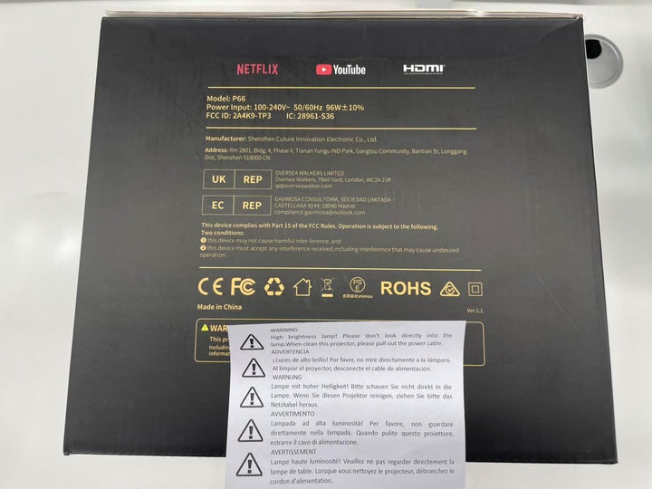 Smart Beamer【Google TV & 30W Lautsprecher】Beamer 4K Heimkino Unterstützt Autofokus/6D Trapezkorrektu
