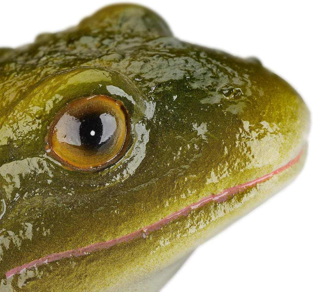 Relaxdays 4 x Gartenfigur Frosch, wetterfest, für Balkon, Terrasse, am Teich, Kunststein, sitzende D