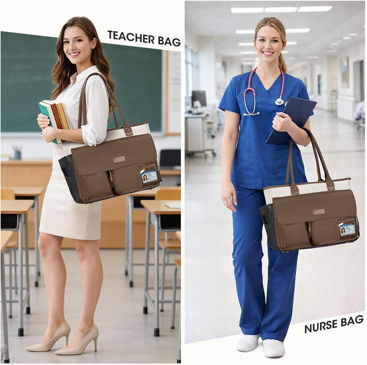 RAINSMORE Lehrertasche Damen mit Lunchfach 15,6 Zoll Laptoptasche Gross Isoliertes Fach Wasserdicht
