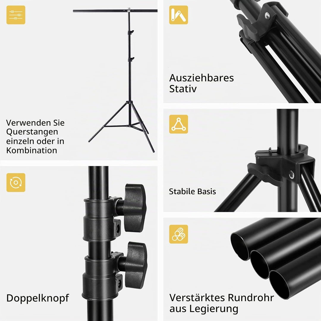 Selens T Type Hintergrund Ständer 150x200cm für Fotografie Musselin Vinyl Hintergründe Foto Studio,