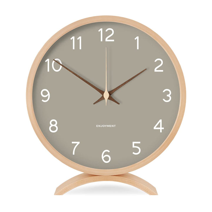 Maxspace Tischuhr Analog, 21cm Holz Tischuhr Batteriebetrieben,Tischuhr ohne Ticken für Schlafzimmer