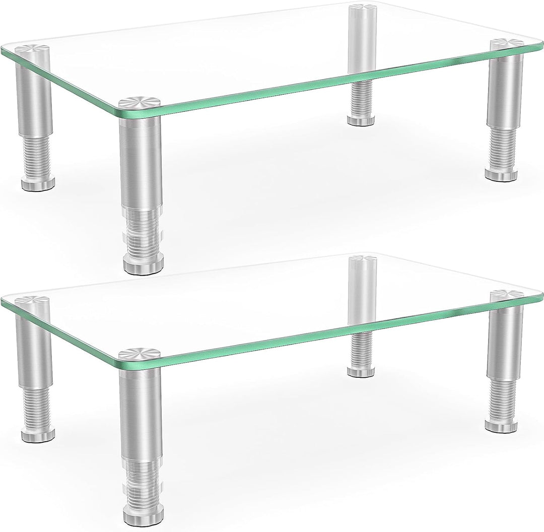 Hemudu 2 Pack Computer Monitor Riser mit höhenverstellbarem Multi Media Desktop Stand für Flachbilds