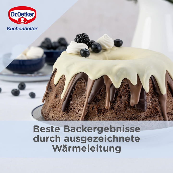 Dr. Oetker Guglhupf Backform Ø 22 cm Back-Liebe Emaille – Schnitt- & Kratzfeste Gugelhupf Form mit E