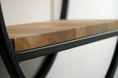 FLEXISTYLE Metall Wandregal 60 cm XXL, Schwarz, Europäische Oval geometrische Linie Design Wand Eich