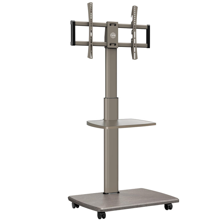 FITUEYES TV Bodenständer Rollbar mit Holzablage TV Standfuss TV Ständer Fernsehstand mit Rollen höhe