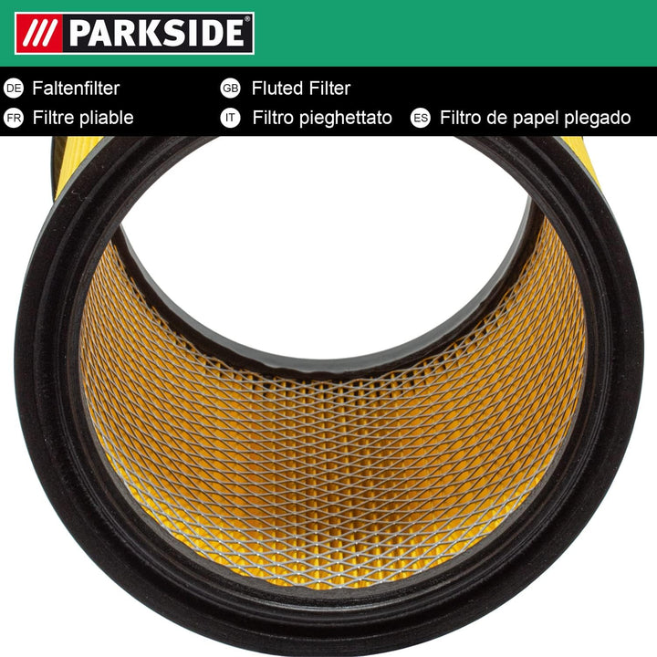 Original Parkside Lidl Faltenfilter mit Stahlinnengitter – Passend für Parkside PNTS 1250, 1300, 140