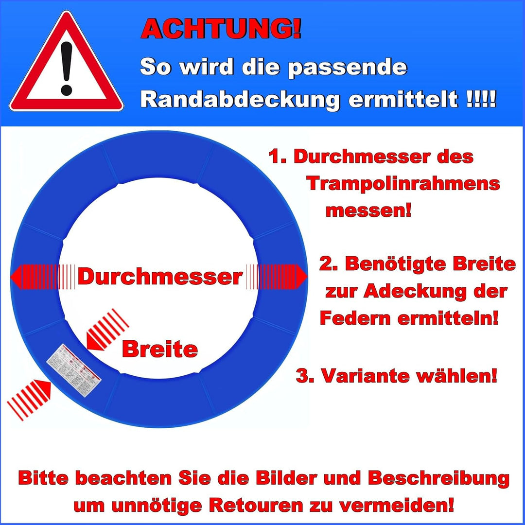 Baunsal® Trampolin Randabdeckung Ø 183 244 250 275 300 305 335 366 370 396 400 427 430 457 460 487 4