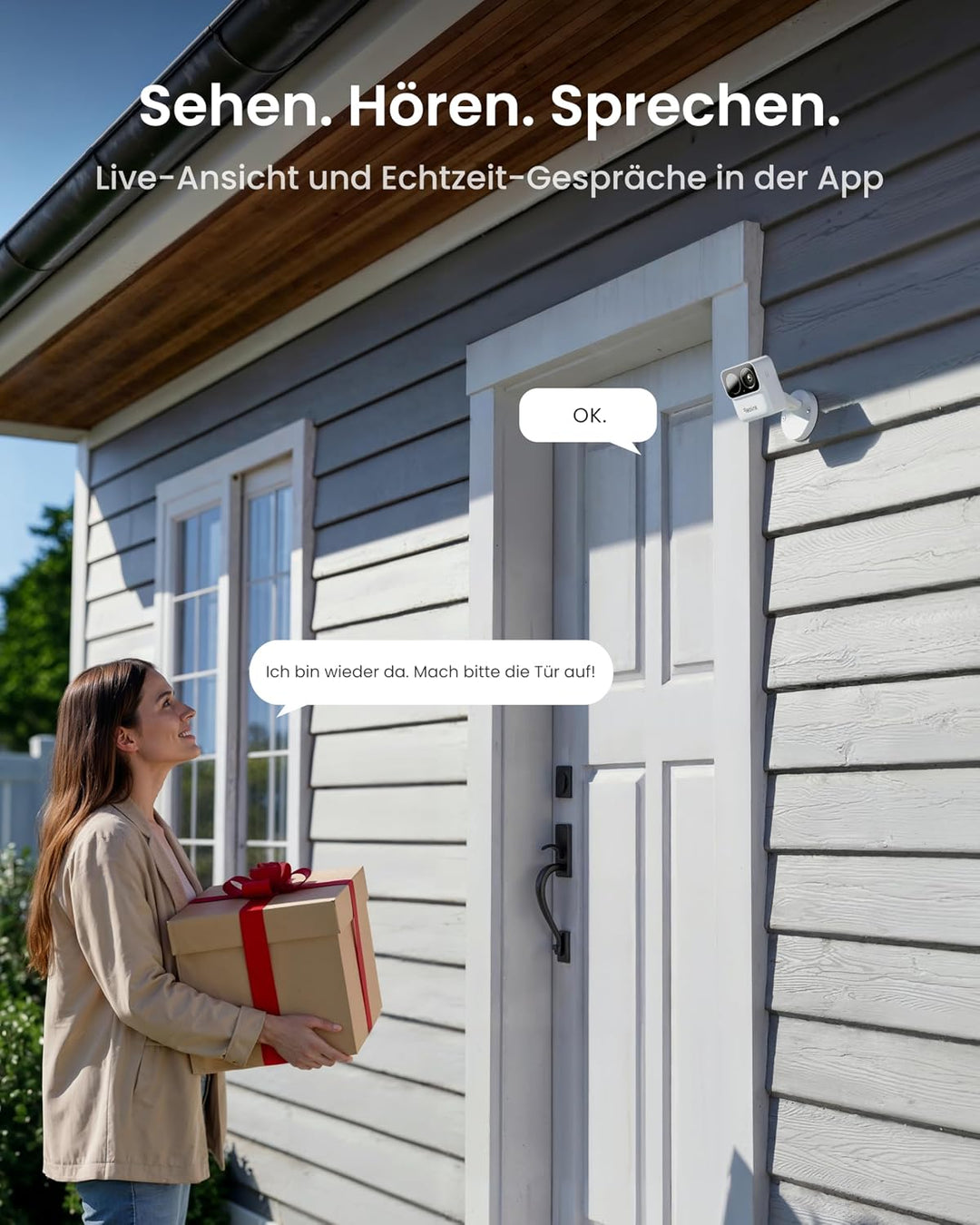 Reolink Magnetische Kabellose Überwachungskamera Aussen&amp;Innen, 9 Monate Akkulaufzeit, 2,4/5GHz WLAN,