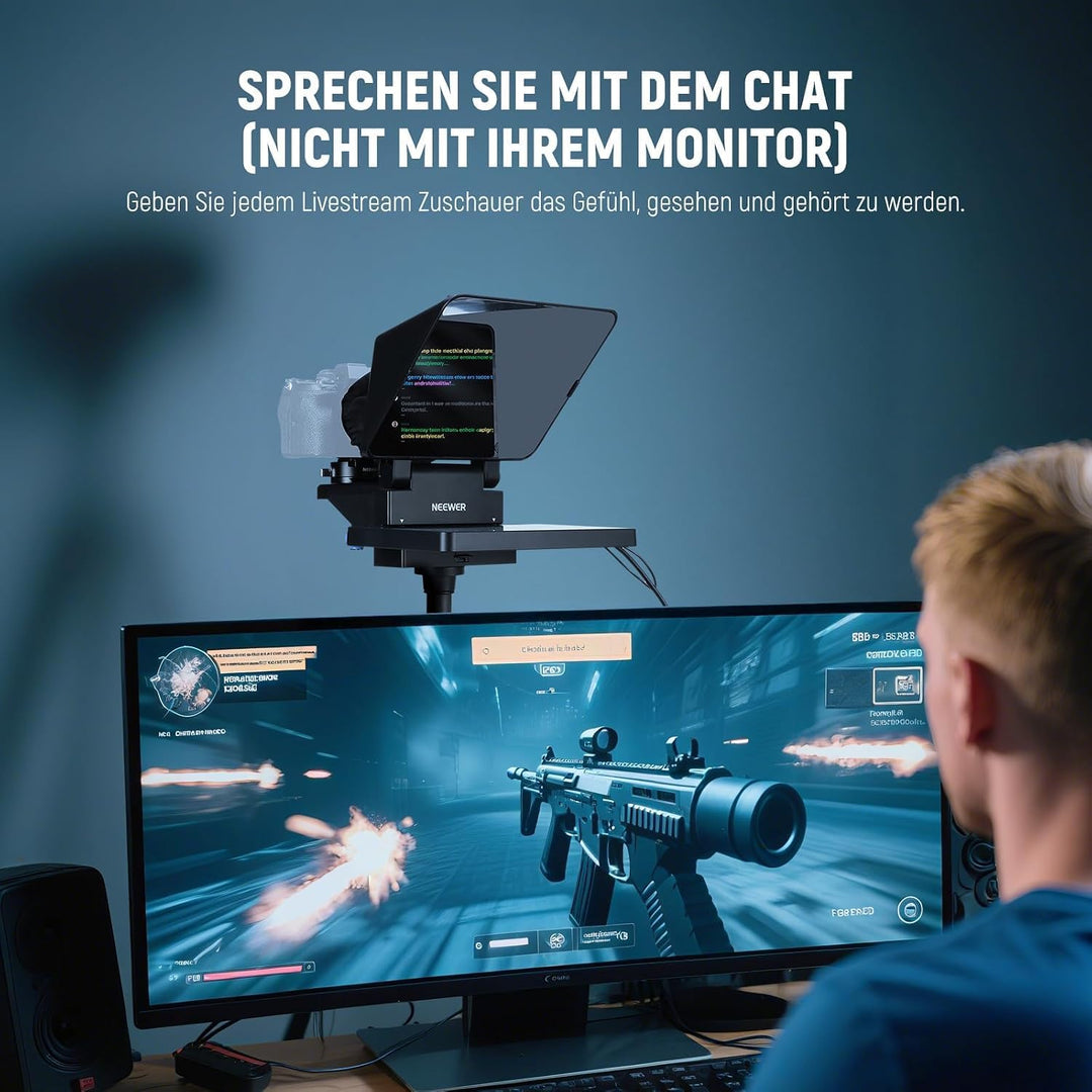 NEEWER 2 in 1 Teleprompter 11 Zoll mit Monitor, unterstützt Bildschirmspiegelung, tragbarer Prompter