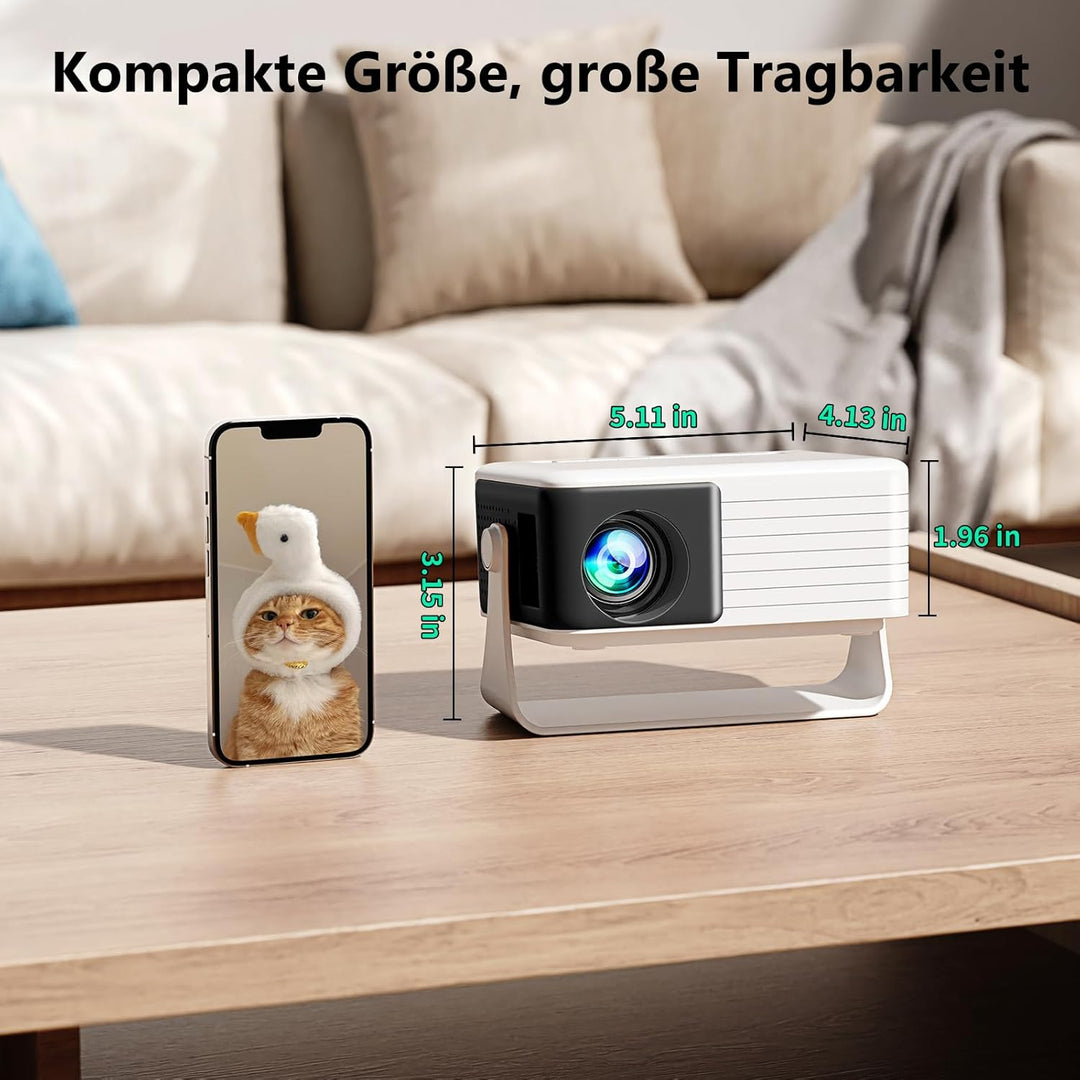 YOTON Mini Beamer, Projektor tragbarer 1080P Full HD, Y3 Heimkino Mini Projektor, kompatibel mit Sma