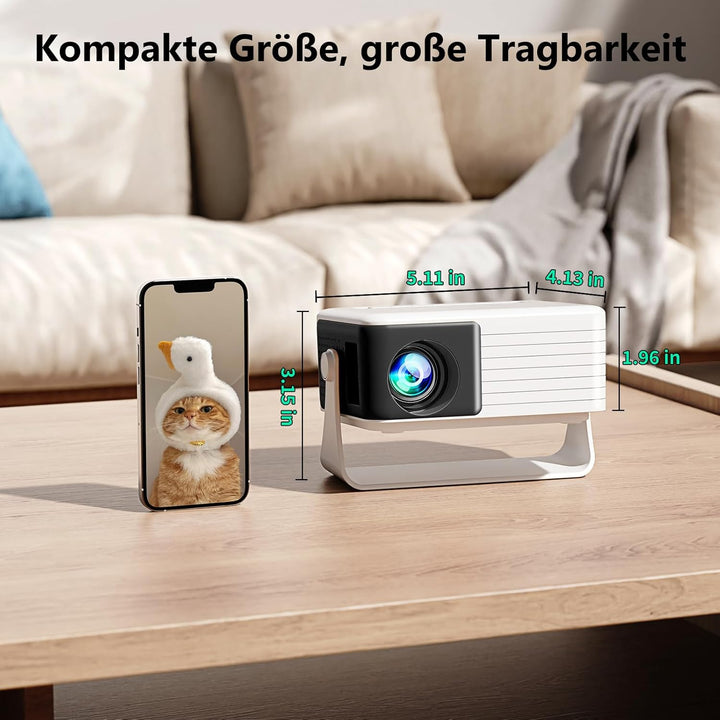 YOTON Mini Beamer, Projektor tragbarer 1080P Full HD, Y3 Heimkino Mini Projektor, kompatibel mit Sma