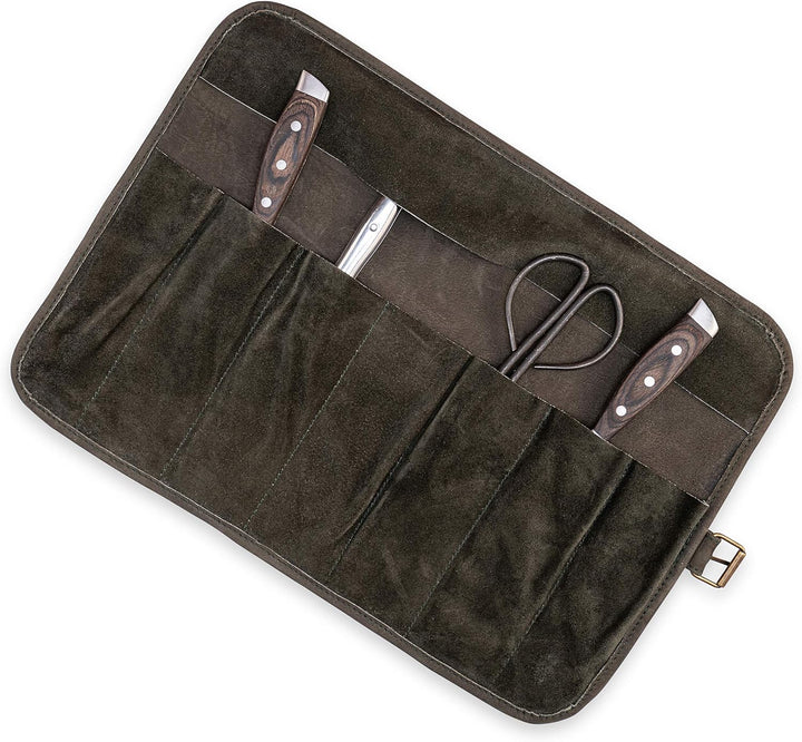 Angus Stoke Messertasche Leder für Köche - Echt-Leder Kochmesserrolle – Messer Tasche verschliessbar