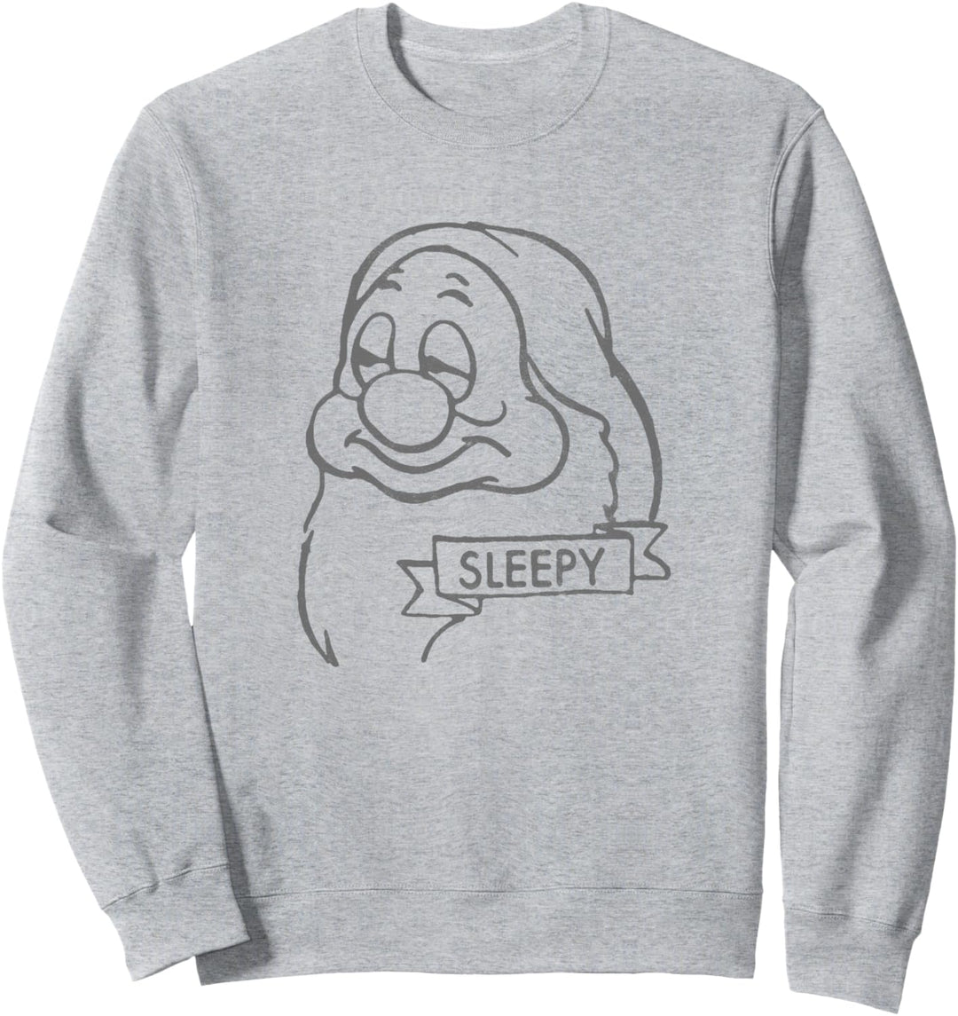 Disney Snow White Sleepy Line Art Big Face Sweatshirt