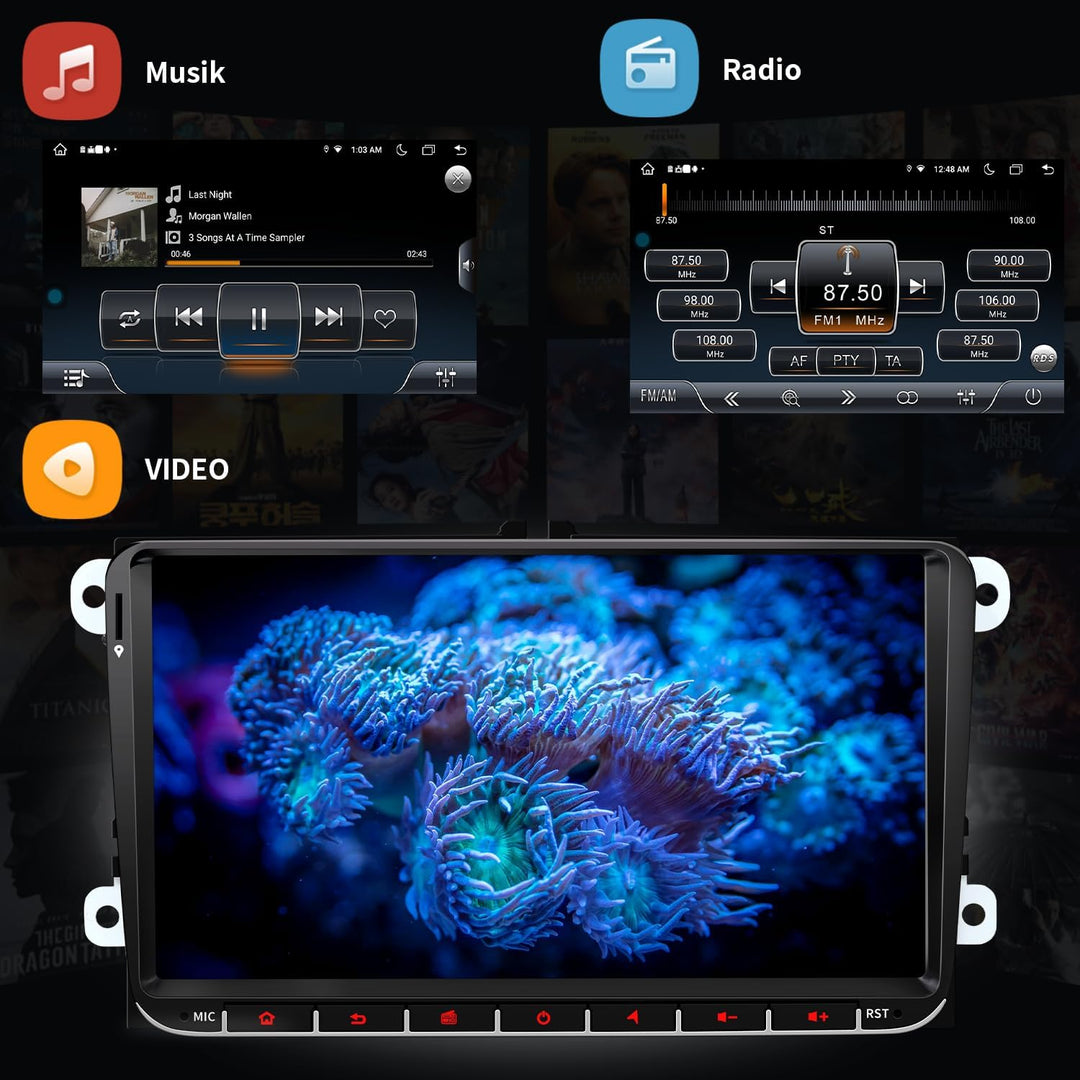 Autoradio für VW Golf 5 6 T5 Polo Sharan Passat Tiguan,[Android 13.0 2.0GHz 4+64GB ] CAWELL Radio Mi