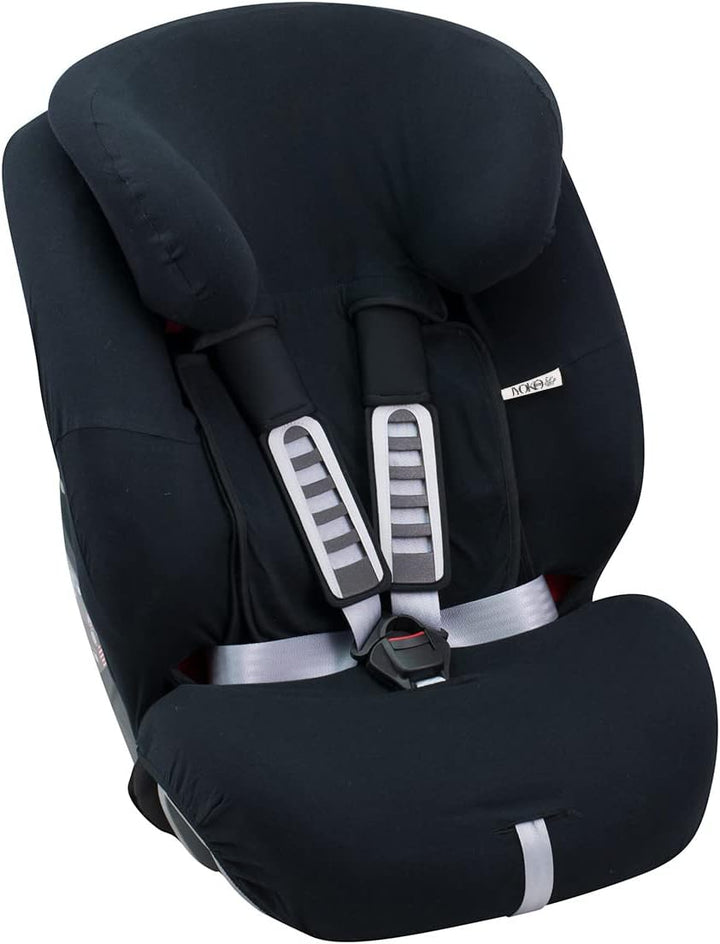 JYOKO KIDS Bezug für Autositz kompatibel mit Romer Advansafix, Evolva IV M, aus Baumwolle (BLACK SER