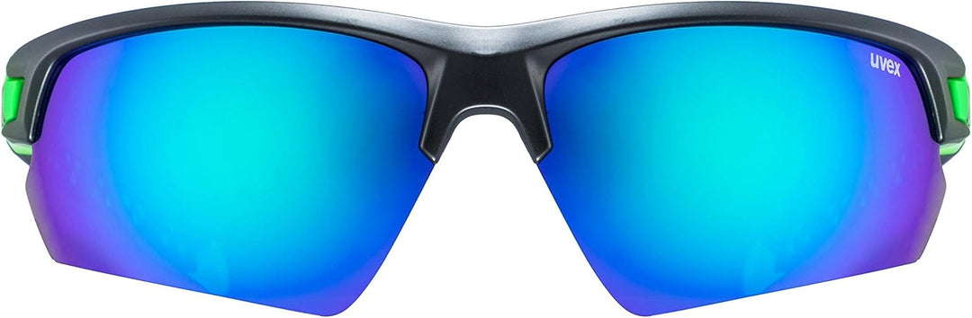 uvex Unisex Sportstyle 224 Sportbrille Einheitsgrösse Black Mat Green/Green, Einheitsgrösse Black Ma