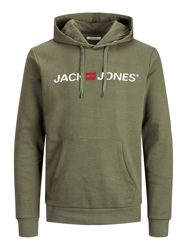 JACK & JONES Male Kapuzenpullover Logo Kapuzenpullover XS Grün (Dusty Olive/Reg Fit), XS Grün (Dusty
