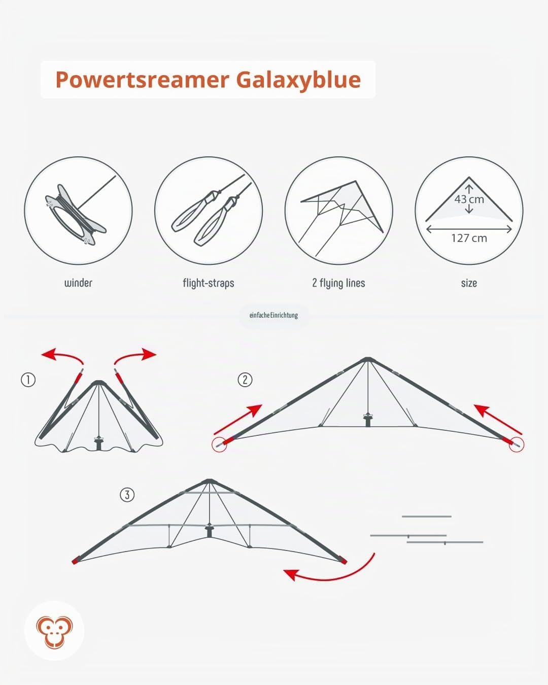 Skymonkey Powerstreamer XXL Lenkdrachen (2-Leiner) - galaxyblue, Galaxyblue