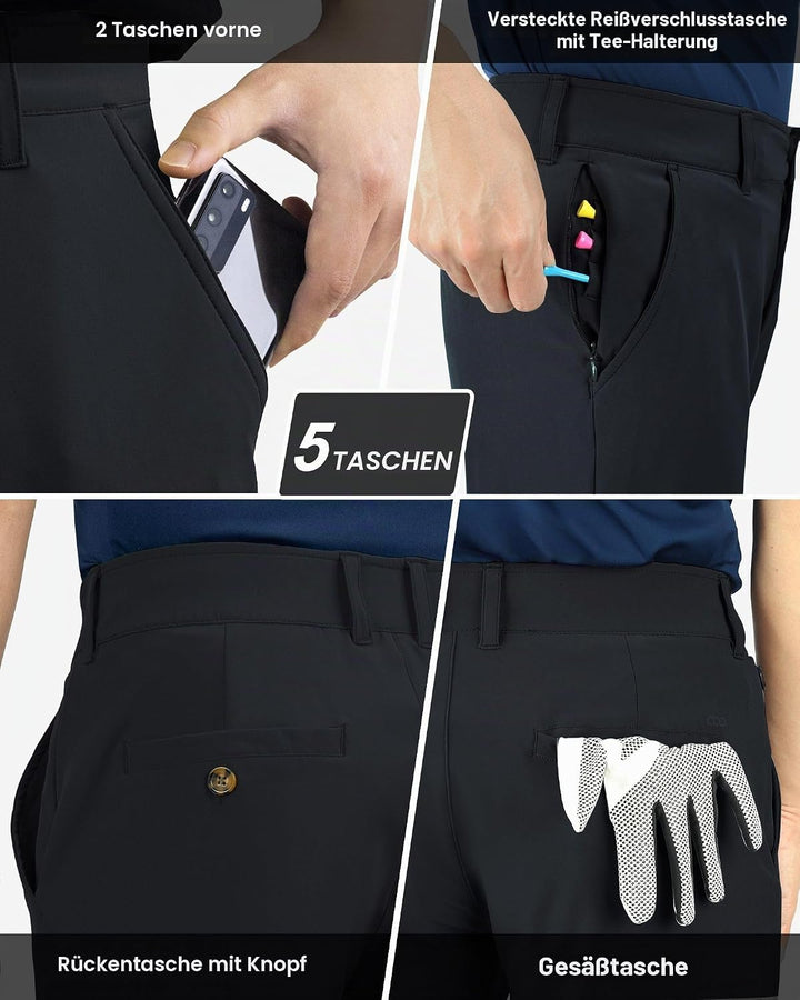 33,000ft Herren Golfhosen Atmungsaktive Stretch Hose für Männer Schnelltrockende Stretch Lange Golfh