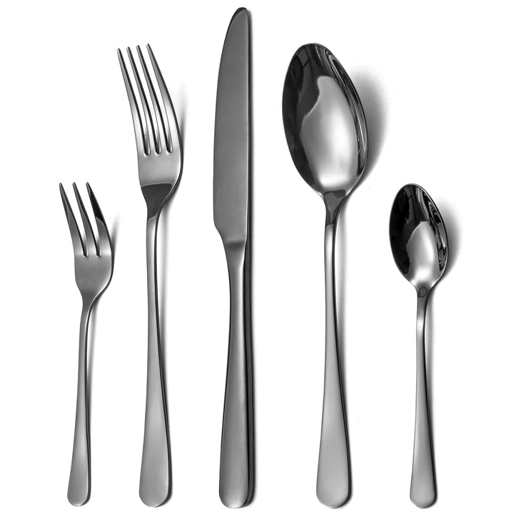 Besteck Set, Edelstahl Spiegelpoliert 30 teilig Besteckset für 6 Personen, Essbesteck Set mit Messer