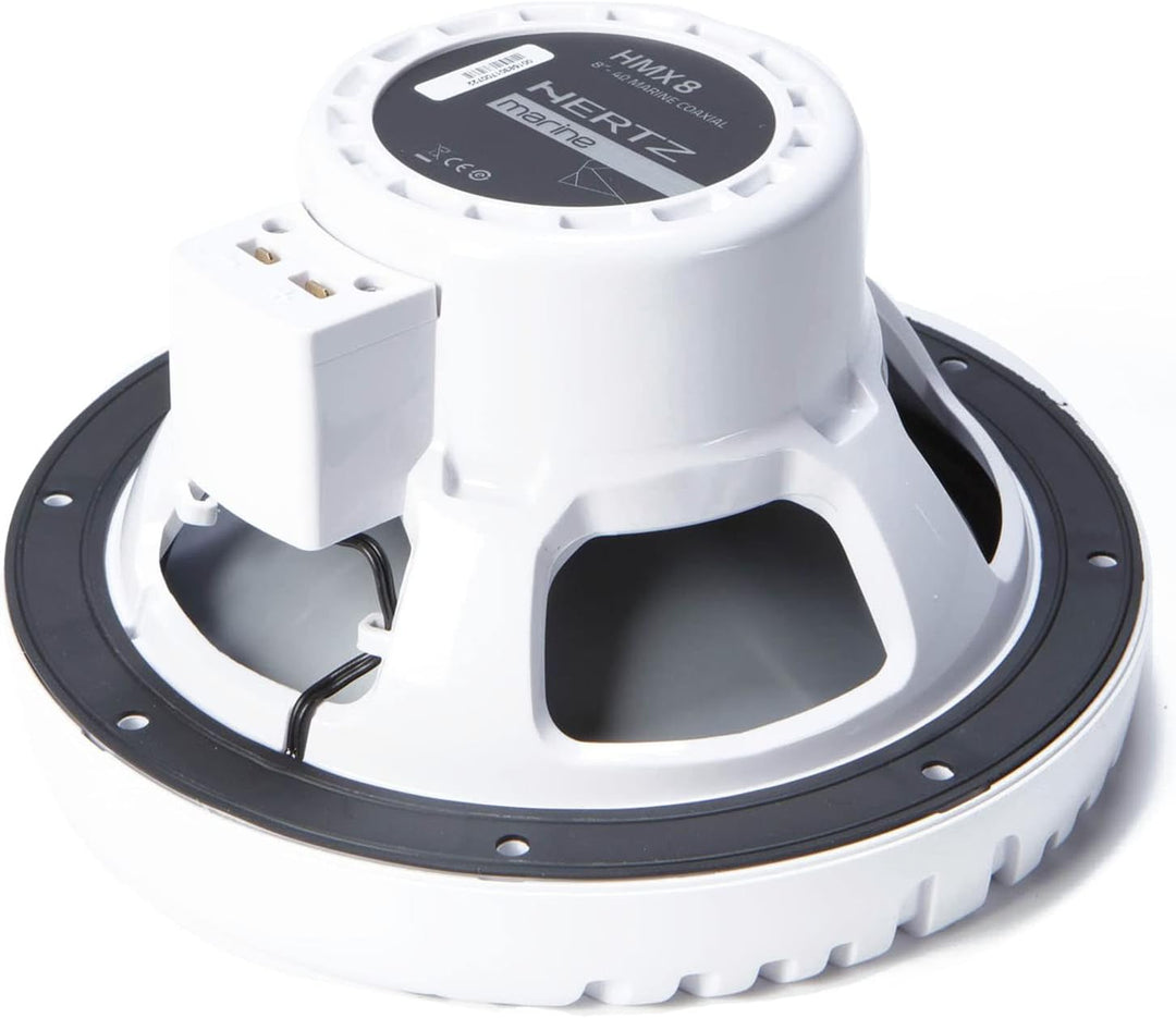 Hertz HMX 6.5 LD-TW – 165-mm Marine-Koaxiallautsprecher-Paar weiss mit integrierter RGB-LED-Beleucht