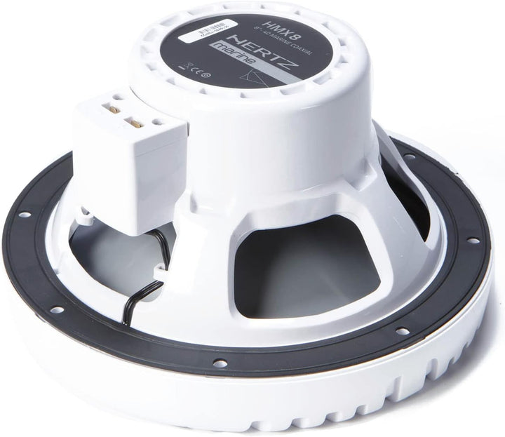 Hertz HMX 6.5 LD-TW – 165-mm Marine-Koaxiallautsprecher-Paar weiss mit integrierter RGB-LED-Beleucht