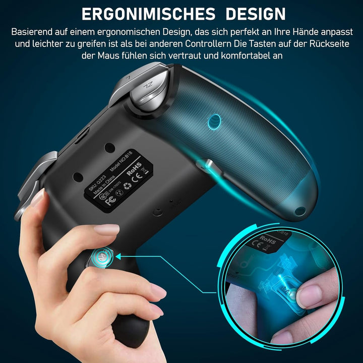 HELLCOOL Switch Controller, Pro Controller Switch mit Präzise Bewegungssteuerung/Dual Motors Vibrati