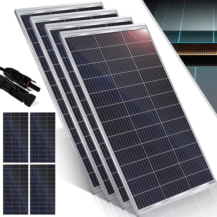 KESSER® Solarpanel 4er Set Monokristallin Solarmodul Solarpanel - 165W 18 V für 12 V Batterien, Phot