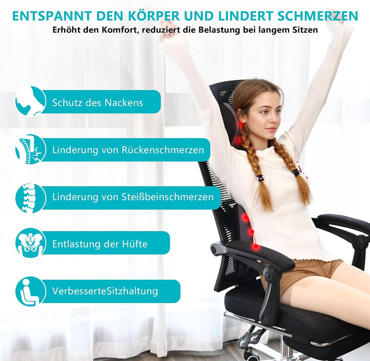 FLORICH Auto Sitzkissen und Lendenkissen Memory Foam Schreibtischstuhl Kissen Ergonomisches Sitzkiss
