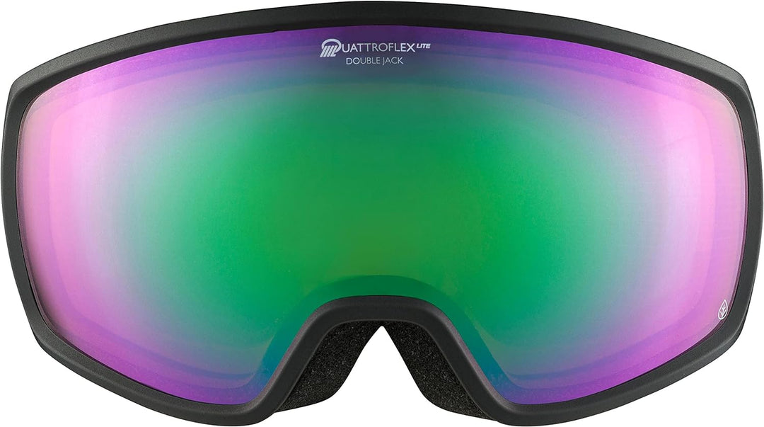 ALPINA DOUBLE JACK PLNT Q-LITE - Verspiegelte, Kontrastverstärkende OTG Skibrille Mit 100% UV-Schutz