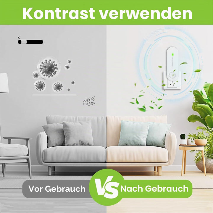 2 Pcs Luftreiniger Plug in Negativ Ionen Luftreinige Tragbarer Air Purifier IonizerGenerator Leiser