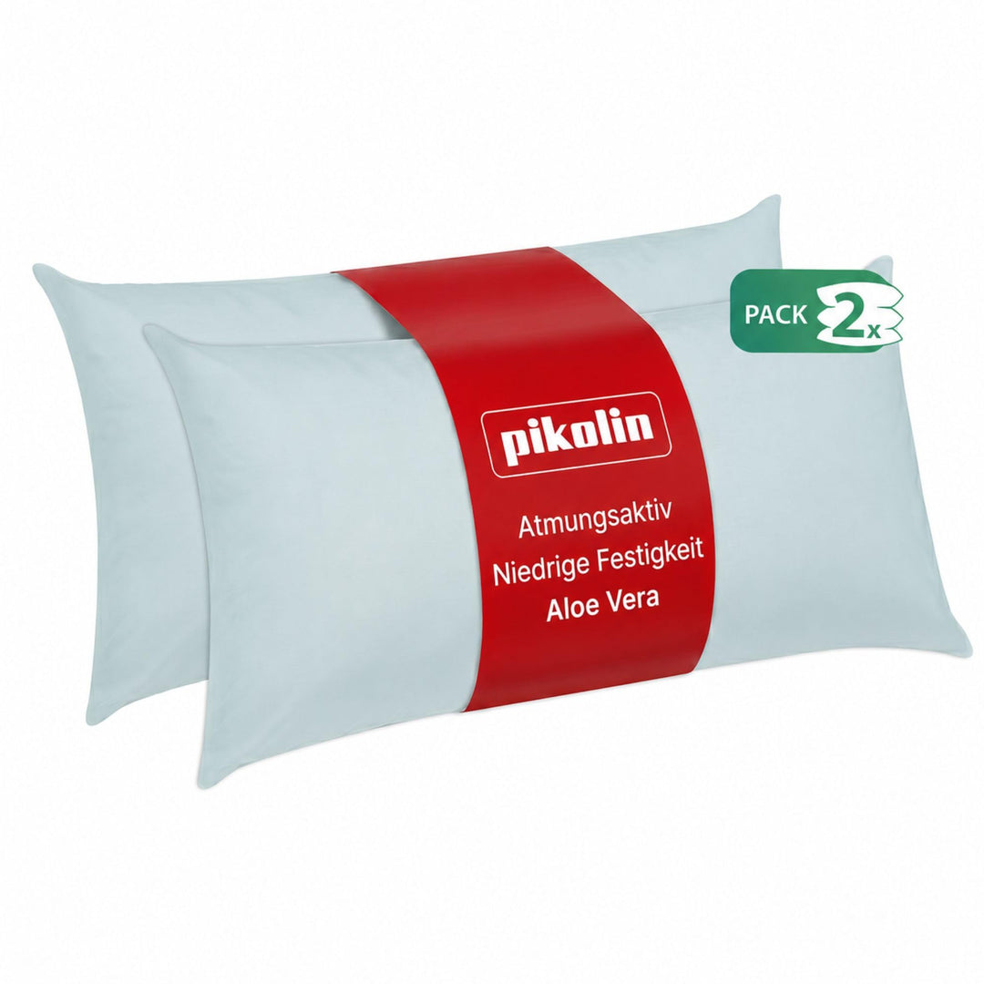 Pikolin Home-Faser-Kopfkissen mit hautschützender Aloe-Vera-Behandlung, geringe Festigkeit, atmungsa