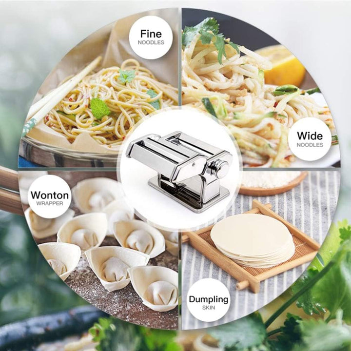Manuelle Nudelmaschine Pasta Maker, Manuelle Manuell Edelstahl Pasta Walze Maschine mit Klemme Dicke