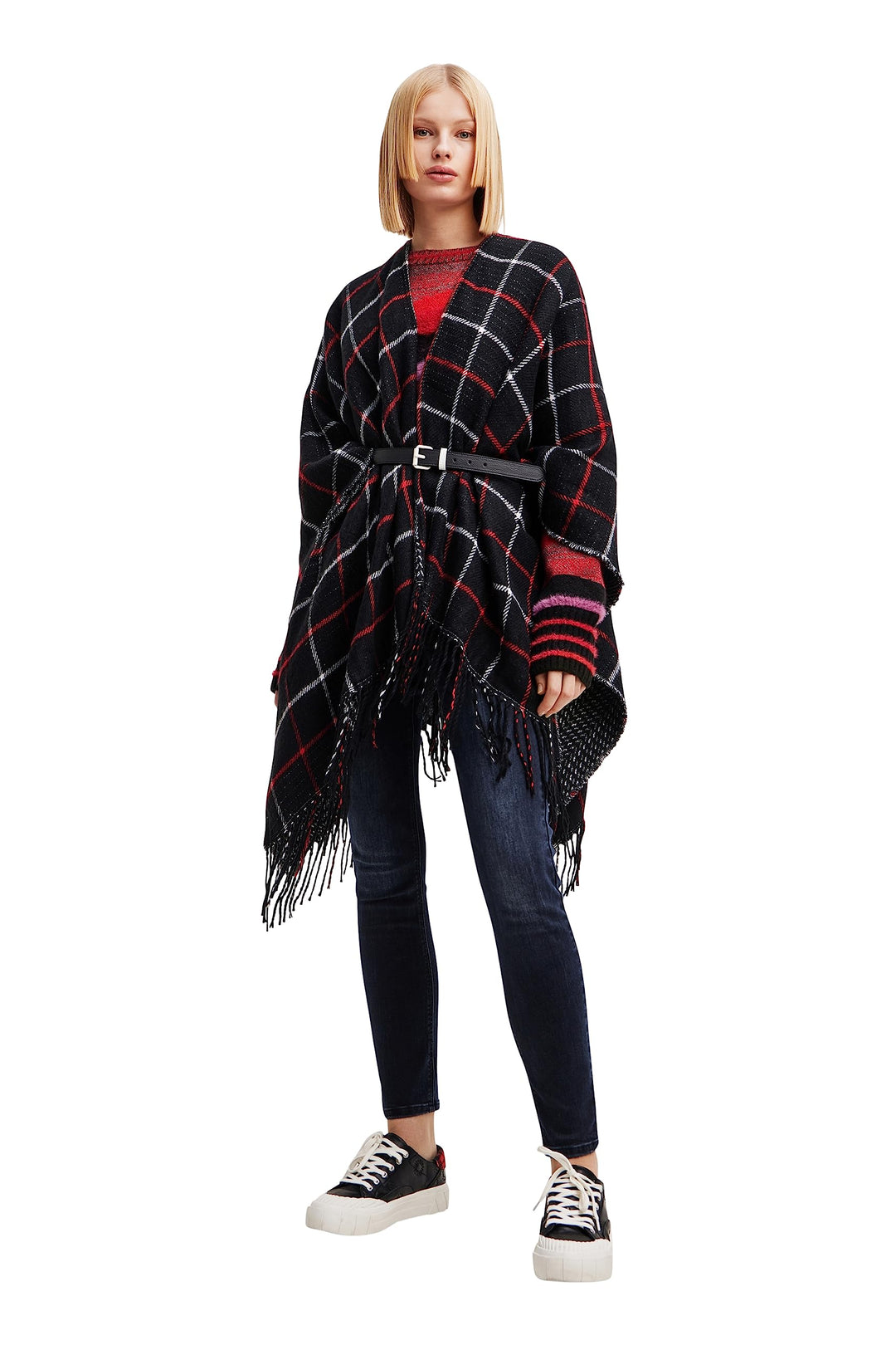 Desigual Women's Poncho PICTURAES Paris, Black, One Size