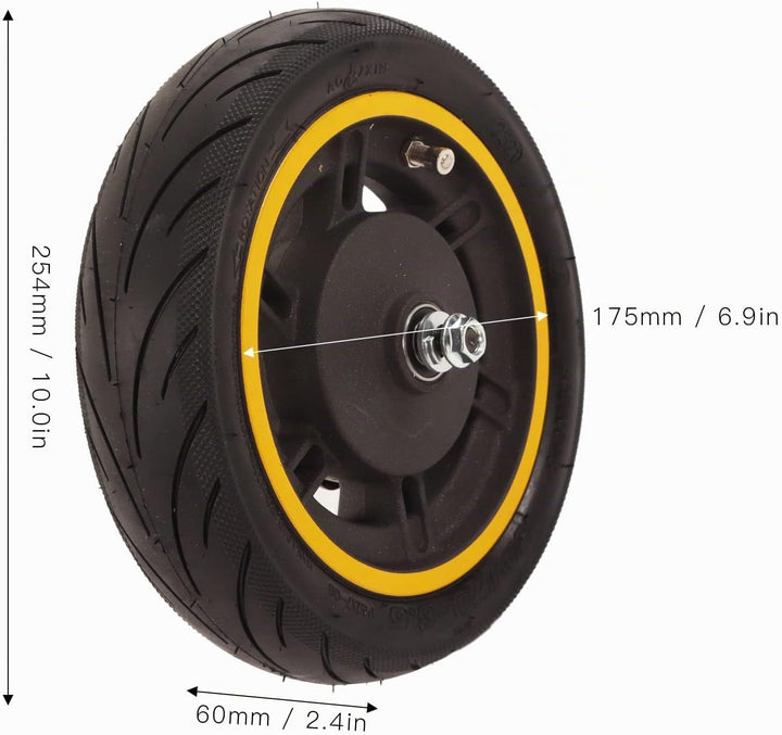 Elektroroller Vorderrad mit Trommelbremse für Ninebot Max G30, 10 Zoll 60/70‑6.5 E-Roller Vorderrad