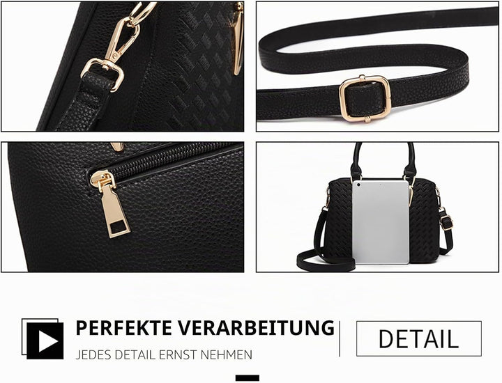 Miss Lulu Handtasche Damen Mittelgross Henkeltasche Elegante Schultertasche Tasche für Damen mit Lyc