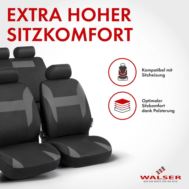 Walser Auto-Sitzbezug Nampa, Universal-Sitzbezug Komplett-Set, PKW-Sitzbezüge, 2 Vordersitzbezüge, 1